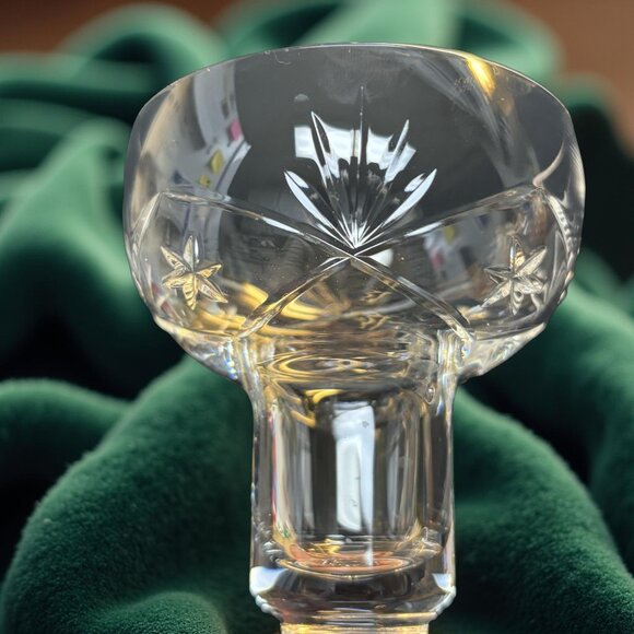 2 Hadeland Norway Crystal Stem Candle Holders with Labels Cut Starburst Coupe Fo - Picture 4 of 10